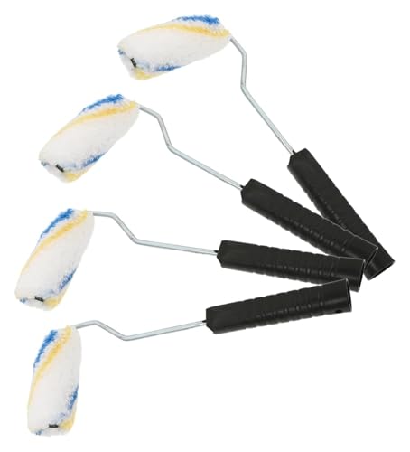Kleine Bürste Farbroller-Set, 4 Rollen mit ausziehbarem Griff und Tablett, weiß, verschiedene Größen (Whitex2 Stück, 10 x 4,5 x 1 cm) von LuMOUzhou
