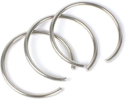 Kreisförmige C-Klemme externe Schleife Runde Sprengringe aus Edelstahl SUS304, 10er-Pack, Drahtdurchmesser 2,5 mm, Wellen-AD 25–135 mm(2.5x60x0.5) von LuMOUzhou