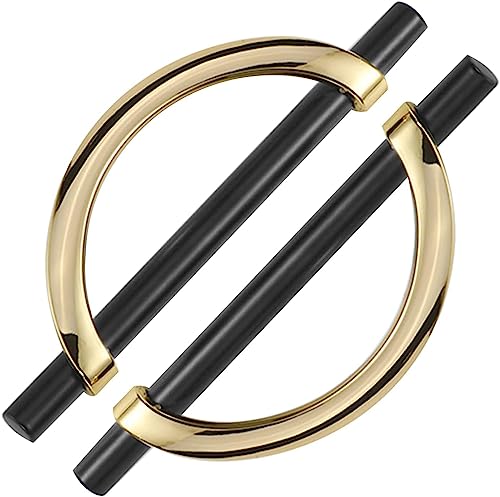 LuMOUzhou Ein halbes Jahr gezogen. Halbrunde Türgriffe aus Zinklegierung, 2er-Pack, mehrfarbig, mehrere Größen(Black Gold,Hole distance 96mm) von LuMOUzhou