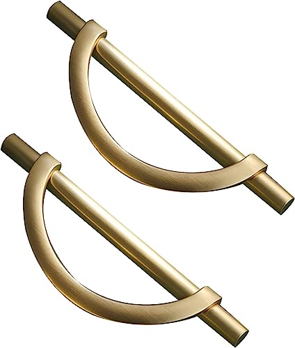 LuMOUzhou Ein halbes Jahr gezogen. Halbrunde Türgriffe aus Zinklegierung, 2er-Pack, mehrfarbig, mehrere Größen(Gold,Hole distance 96mm) von LuMOUzhou