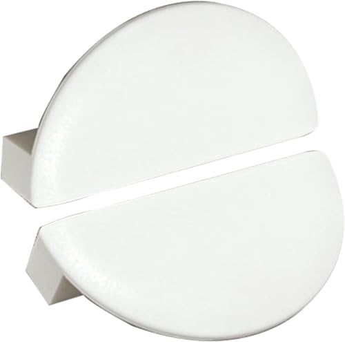LuMOUzhou Ein halbes Jahr gezogen. Packung mit 2 mehrfarbigen halbrunden Schrankgriffen aus Kunststoff for Schrank, Kleiderschrank, Bücherregal(White) von LuMOUzhou