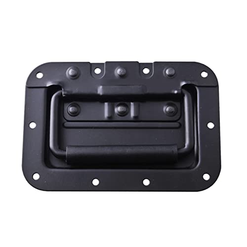 LuMOUzhou Versteckte eingebettete Türgriffe 161x106mm Stahl Federbelastet Einbaugriff Gummigriff Multicolor for Schränke Fälle(Noir) von LuMOUzhou