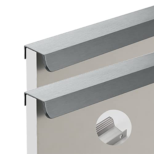 LuMOUzhou Versteckte eingebettete Türgriffe Einbau-Türgriffe, Taschentürgriffe, Schrankschubladengriffe, Aluminiumlegierung, Grau, mehrere Größen, 2er-Pack(Length 800mm) von LuMOUzhou