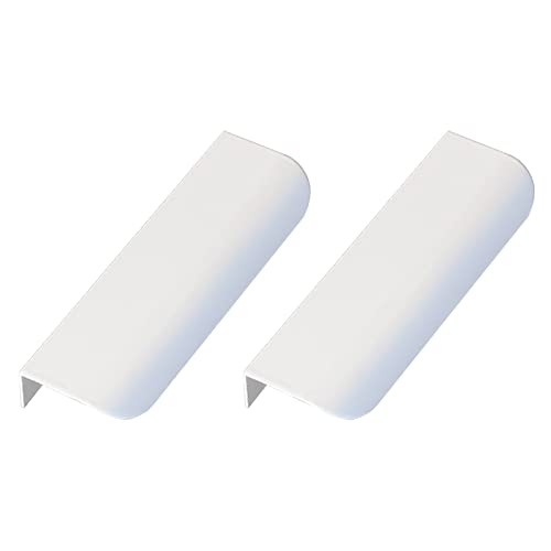 LuMOUzhou Versteckte eingebettete Türgriffe Versenkbare, unsichtbare Schrank- und Schubladengriffe, 2er-Pack, Weiß, 40 x 18 x (80–1500) mm(Length 200mm) von LuMOUzhou