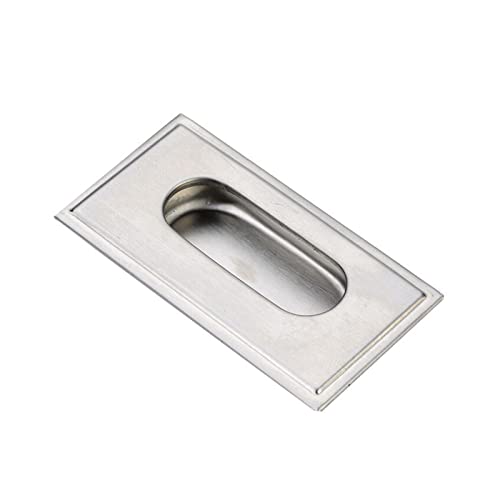 LuMOUzhou Versteckte eingebettete Türgriffe Versteckte Griffe aus Edelstahl for Schrankschubladen, silberfarben, 42 mm Breite, mehrere Lochmitten(128mm Hole) von LuMOUzhou