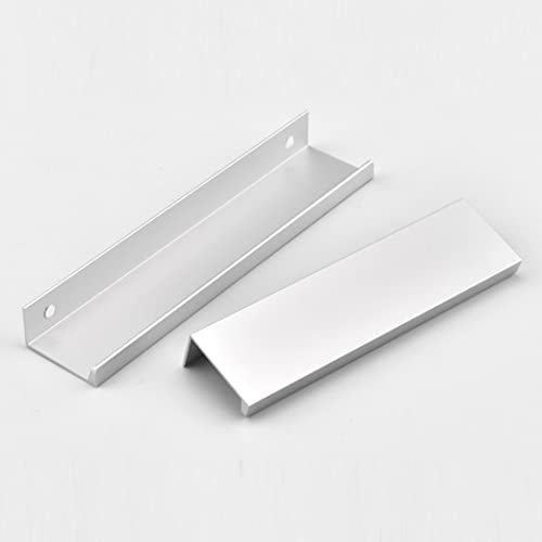 LuMOUzhou Versteckte eingebettete Türgriffe Versteckte versenkte Schrank- und Schubladengriffe, Aluminiumlegierung, Schwarz, 80–1500 mm, 2er-Pack(Length 80mm) von LuMOUzhou