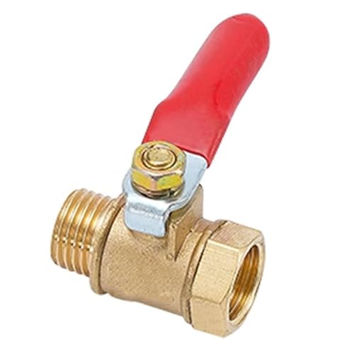 LuMOUzhou Wasserhahnverbindung Isolationsventil Messing Abschaltung Kugelhahn Flow Control Fitting Rot Griff 1/8 1/4 3/8 1/2 Zoll(1/4") von LuMOUzhou