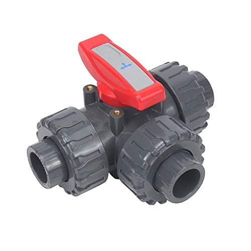 LuMOUzhou Wasserhahnverbindung Isolationsventil PVC-Dreiwege-Kugelhahn Typ L/T for UPVC-Rohrverbindungen, Gartenbewässerung, mehrere Größen(L Style,DN40(50mm)) von LuMOUzhou