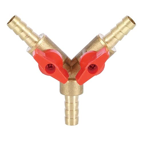 LuMOUzhou Wasserhahnverbindung Isolationsventil Y-förmiges 3-Wege-Absperrventil, Schlauchanschluss for Wasser, Gas, Öl, mehrere Größen, Messing(10mm) von LuMOUzhou