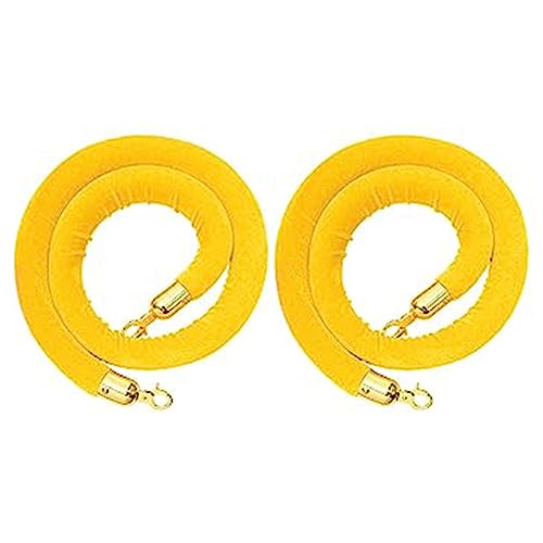 Massenkontrolle Säule Barriere Seil 2er-Pack Samt-Stangenseil, goldene Karabinerhaken, mehrfarbig, mehrere Größen(Giallo,6ft/185cm) von LuMOUzhou