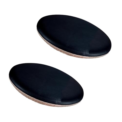 Runde Hockerkissen for den Außenbereich, Sitzpolster aus Leder for Esszimmerstühle, 2er-Pack(Black,35cm) von LuMOUzhou