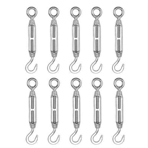 Schraube Schraube Stahl Spannung 304 Edelstahl Drahtseil Spannschloss Spanner Silber M4-M6 Pack Von 6 Oder 10 Pcs(M5,10pcs) von LuMOUzhou