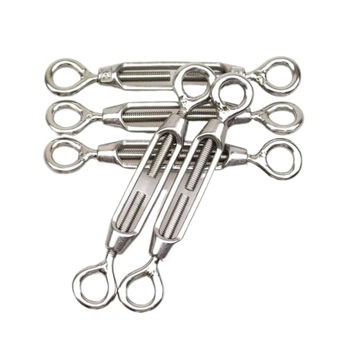 Schraube Schraube Stahl Spannung Silber 304 Edelstahl verstellbare Auge Drahtseil Spannschloss M4-M6 Pack von 2(M6,2PCS) von LuMOUzhou
