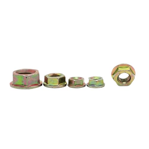 Sechseck-Mutter Vollmutter Flansch-Sicherungsmutter, Sechskant, gezahnt, Nyloneinsatz, Kohlenstoffstahl, mehrere Größen, 70 Stück(M3 20pcs) von LuMOUzhou