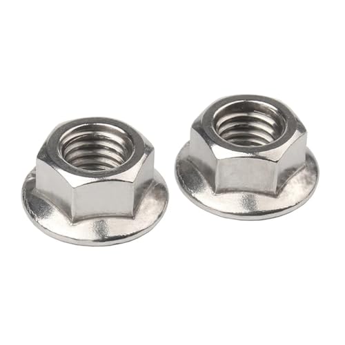 Sechseck-Mutter Vollmutter Flanschmutter Klemmmutter Packung mit mehreren Mengen M3 M4 M5 M6 M8 M10 M12 Edelstahl Sechskantkopf Gezahnte Kontermutter(M6 25pcs) von LuMOUzhou