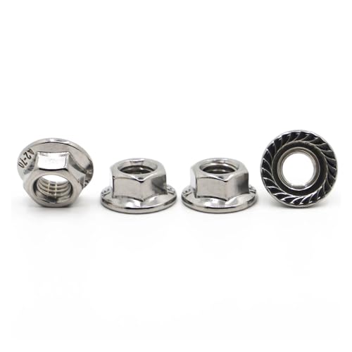 Sechseck-Mutter Vollmutter Sechskantflansch- und Klemmsicherungsmuttern, Edelstahl A2-70 304, mehrere Größen, 97-teiliges Paket(M5 20pcs) von LuMOUzhou