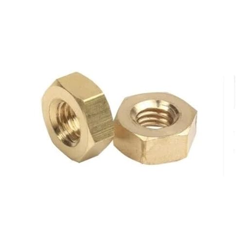 Sechseck-Mutter Vollmutter Sechskantmuttern aus Edelstahl und Messing, 487 Stück, M1,2-M12, mehrfarbig(Gold,M5) von LuMOUzhou
