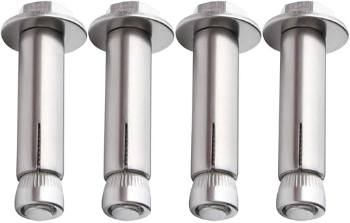 Sechskant-Bodenbolzen 304 Edelstahl mit externer Sechskantmutter (4er-Pack) (M12 x 90/4 Stück) von LuMOUzhou
