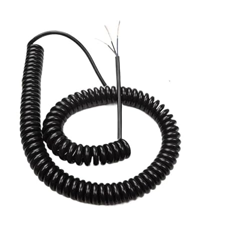 Spiralkabel mit Feder, einziehbares Spiralkabel, 3 Leiter, 22 AWG, Schwarz, 1 bis 15 Meter (Stretch 4 Meter) von LuMOUzhou