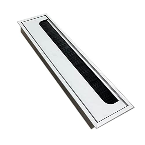 Tischkabelring, Löcherabdeckung Kabeldurchführung for Schreibtisch aus Aluminium, silberfarben, mehrere Größen(280x80mm) von LuMOUzhou