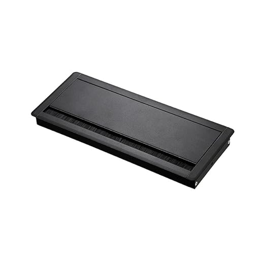 Tischkabelring, Löcherabdeckung Rechteckige Kabeldurchführung for Schreibtisch aus Aluminiumlegierung mit Bürste, mehrfarbig(Black) von LuMOUzhou