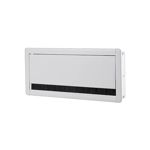 Tischkabelring, Löcherabdeckung Rechteckige Kabeldurchführung for Schreibtisch aus Aluminiumlegierung mit Bürste, mehrfarbig(White) von LuMOUzhou