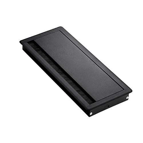 Tischkabelring, Löcherabdeckung Schreibtisch-Kabeldurchführung, Aluminiumlegierung, mit Bürste, mehrfarbig(Black) von LuMOUzhou