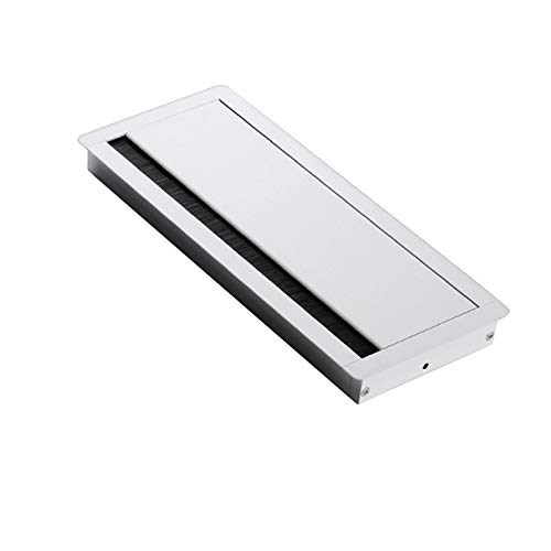 Tischkabelring, Löcherabdeckung Schreibtisch-Kabeldurchführung, Aluminiumlegierung, mit Bürste, mehrfarbig(White) von LuMOUzhou