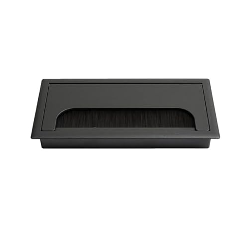 Tischkabelring, Löcherabdeckung Schreibtisch-Kabeldurchführung, Drahtlochabdeckung mit Bürste, 3er-Pack, mehrfarbig, mehrere Größen(Black,80 x 80mm) von LuMOUzhou