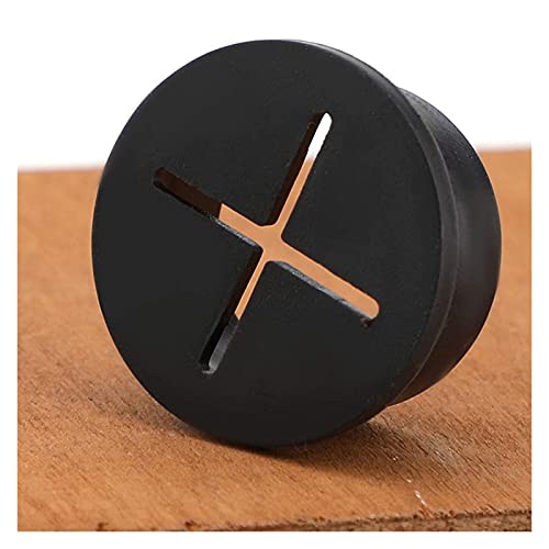 Tischkabelring, Löcherabdeckung Schreibtisch-Tülle, 2er-Pack, Silikon, mehrfarbig, 20 mm/25 mm, for Kabelmanagement(Black,20mm) von LuMOUzhou