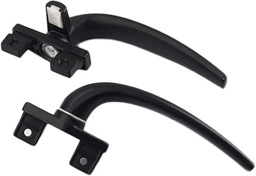 Universal Fenster Aluminium Schiebetürgriff mit Fensterverriegelung, 2er Set, mehrfarbig, Lochabstand 35mm(Svart) von LuMOUzhou