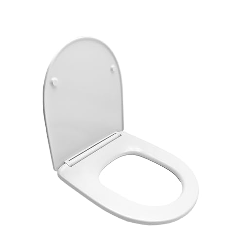 Weich geschlossener Toilettensitz. Toilettensitz in D-Form mit Absenkautomatik, verstellbarem Scharnier und Schnellverschluss, Größe 420 x 370 x 37 mm Weich geschlossener Toilettensitz. Toilettensitz in D-Form mit Absenkautomatik, verstellbarem Scharnier und Schnellverschluss, Größe 420 x 370 x 37 mm von LuMOUzhou