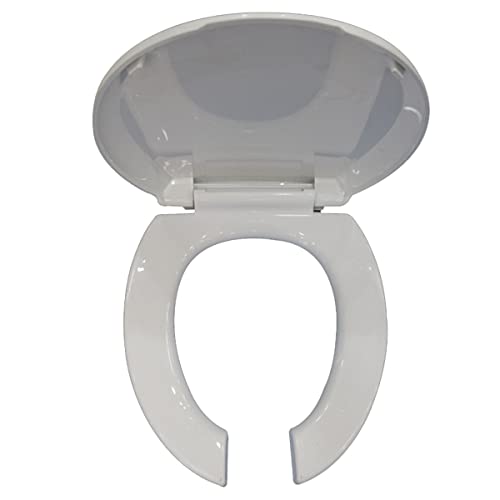 Weich geschlossener Toilettensitz. Toilettensitz mit Absenkautomatik, vorne offen, for den gewerblichen Gebrauch, Weiß, mehrere Größen(Round) von LuMOUzhou