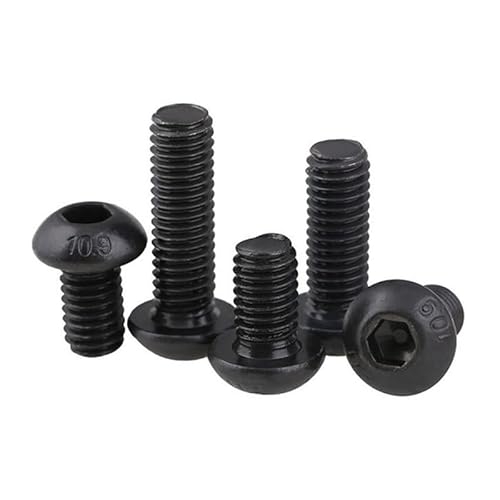 sechseckige Schrauben in Flanschkopfschrauben 10 Stück ISO7380 Innensechskant-Halbrundschrauben M5 M6 M8 6-50 mm Schwarzer Stahl 10.9 Güte(18mm,M8) von LuMOUzhou