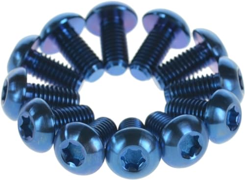 sechseckige Schrauben in Flanschkopfschrauben M5 Innensechskant-Halbrundschrauben, 12 Stück, mehrfarbig, for Fahrrad-Scheibenbremse (10–12) mm(Blauw,M5 10mm) von LuMOUzhou