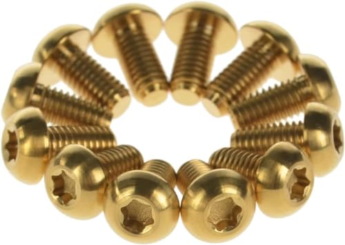 sechseckige Schrauben in Flanschkopfschrauben M5 Innensechskant-Halbrundschrauben, 12 Stück, mehrfarbig, for Fahrrad-Scheibenbremse (10–12) mm(Gold,M5 10mm) von LuMOUzhou