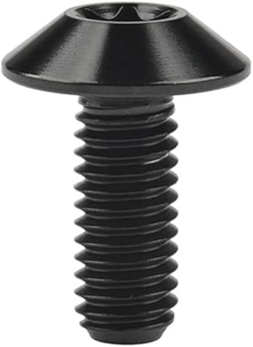 sechseckige Schrauben in Flanschkopfschrauben Titan-Sechskantschrauben mit Rundkopf for Fahrradteile, mehrfarbig, M5 (12–15) mm, 8 Stück(Svart,M5X15mm 4Pcs) von LuMOUzhou