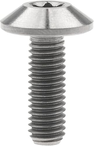 sechseckige Schrauben in Flanschkopfschrauben Titan-Sechskantschrauben mit Rundkopf for Fahrradteile, mehrfarbig, M5 (12–15) mm, 8 Stück(Titanium,M5X12mm 4Pcs) von LuMOUzhou