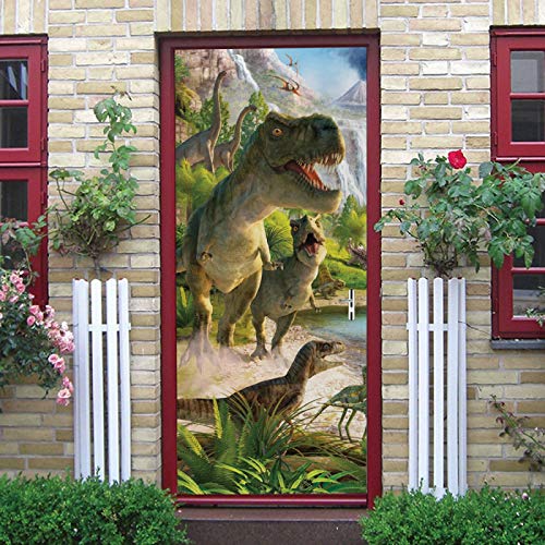 LuSeven 3D türposter türtapete wandbild selbstklebend pvc Dinosaurier Tiere Jura 50x125cm(19.68 inches * 49.21 inches) Türtapete Türposter Türbilder Selbstklebend Türtapete Selbstklebend 3D für Schlaf von LuSeven