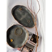 Großes Betontablett, Dekoratives Tablett, Waschtisch Ovales Steintablett, Badezimmertablett, Couchtischtablett, Zementtablett Groß von LuaAndStone
