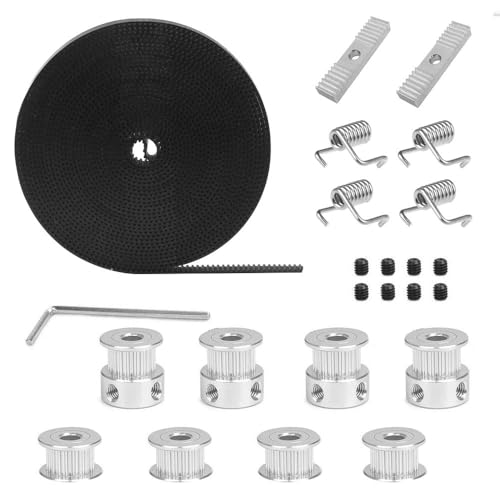Luabue 5M GT2 Zahnriemen 6mm + 8er Riemenscheibe 5mm Bohrung GT2 Pulley 20 Zähne + 14er Schrauben + Inbusschlüssel GT2 Riemen 3D Drucker von Luabue