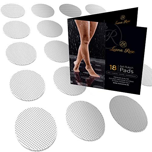 Luana Rose Premium Antirutsch Pads Dusche und Badewanne - Einfache Installation - Hygienisch & Transparent - Anti Rutsch Dusche Aufkleber - XXL Pads, Rund 10 cm Ø, Selbstklebend (18 Stück) von Luana Rose