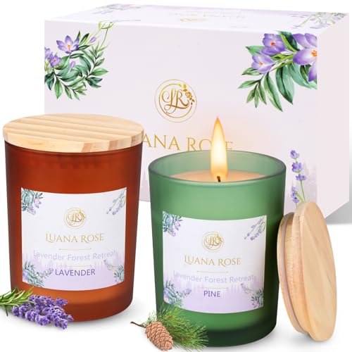 Luana Rose Duftkerzen Geschenkset - 2x200g, Langanhaltender Duft, 100% Natürliche Sojawachs mit Ätherischen Ölen - Hochwertige Geschenke für Frauen, Aromatherapie Kerze - Scented Candle Set von Luana Rose