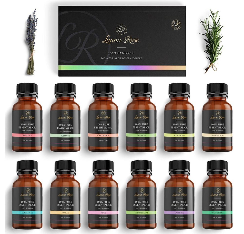 Luana Rose Duftöl 12er-Set Duftöl Raumduft Stresslinderung, Diffuser Duftschale Luftbefeuchter Entspannung ideal als Geschenk Luana Rose Duftöl 12er-Set Duftöl Raumduft Stresslinderung, Diffuser Duftschale Luftbefeuchter Entspannung ideal als Geschenk von Luana Rose