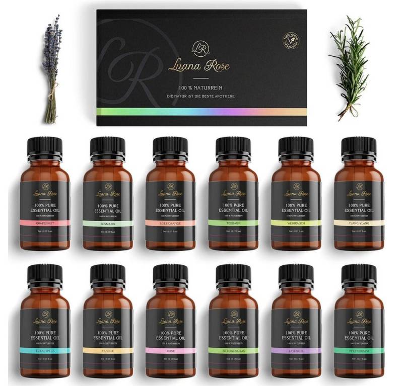 Luana Rose Duftöl 12er-Set Duftöl Raumduft Stresslinderung, Diffuser Duftschale Luftbefeuchter Entspannung ideal als Geschenk Luana Rose Duftöl 12er-Set Duftöl Raumduft Stresslinderung, Diffuser Duftschale Luftbefeuchter Entspannung ideal als Geschenk von Luana Rose
