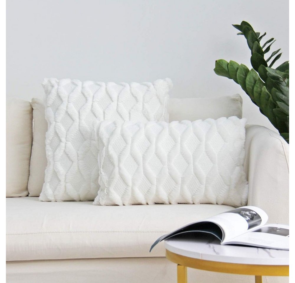 Kissenbezug Luxuriöse, weiche Kissenbezüge für Couch, Schlafzimmer,50*50 cm, weiß, Lubgitsr (2 Stück) von Lubgitsr
