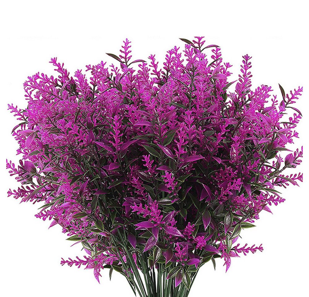 Kunstblume 12 Stk. Künstliche Lavendel Blumen, für Haus Balkon Hochzeit Garten, Lubgitsr von Lubgitsr