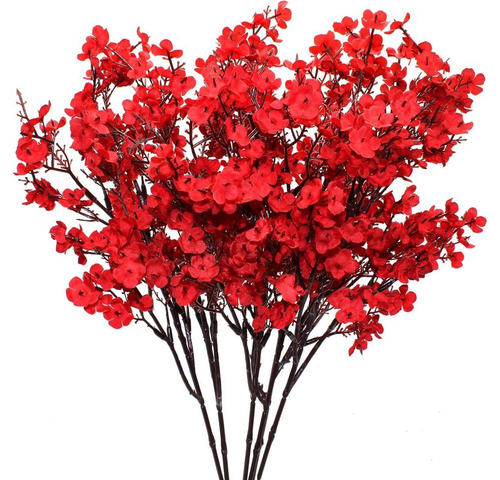 Kunstblume Gypsophila Künstliche Blumen, 6 Stück Gypsophila Kunstblumen,Rot, Lubgitsr von Lubgitsr