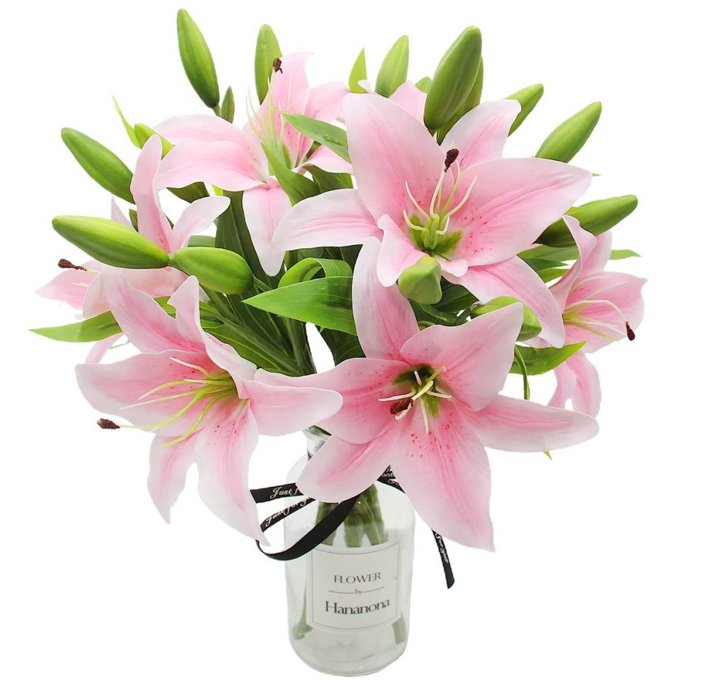 Kunstblume Hellrosa Lilien, künstliche Blumen,für Zuhause, Küche, Büro, Hotel, Lubgitsr von Lubgitsr