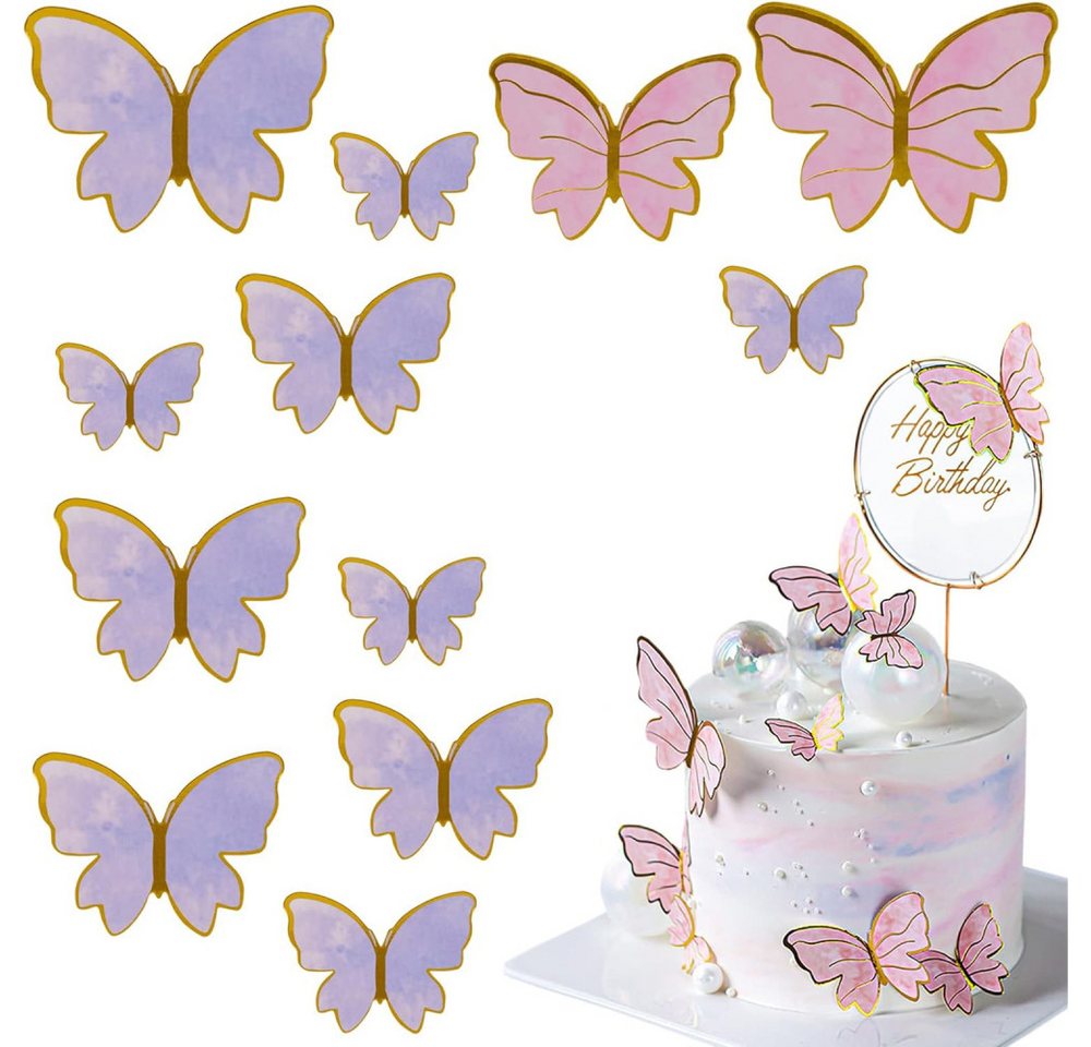 Lubgitsr Ausstechform Tortendeko Schmetterling, 60 Stück Schmetterlings-Cake-Topper, (60-St) von Lubgitsr